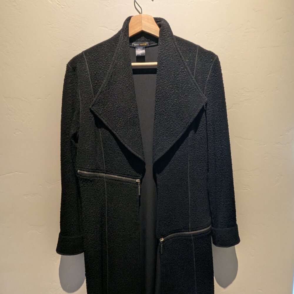 Eva Varro Barcelona Open-Front Jacket Black, size L EUC